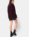 Image of Boyfriend Cardigan in Chenille Plum