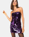 Image of Breena Dress in Plum Disc Sequin
