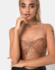 Image of Calani Bodice in Leopard Sheen Net Caramel
