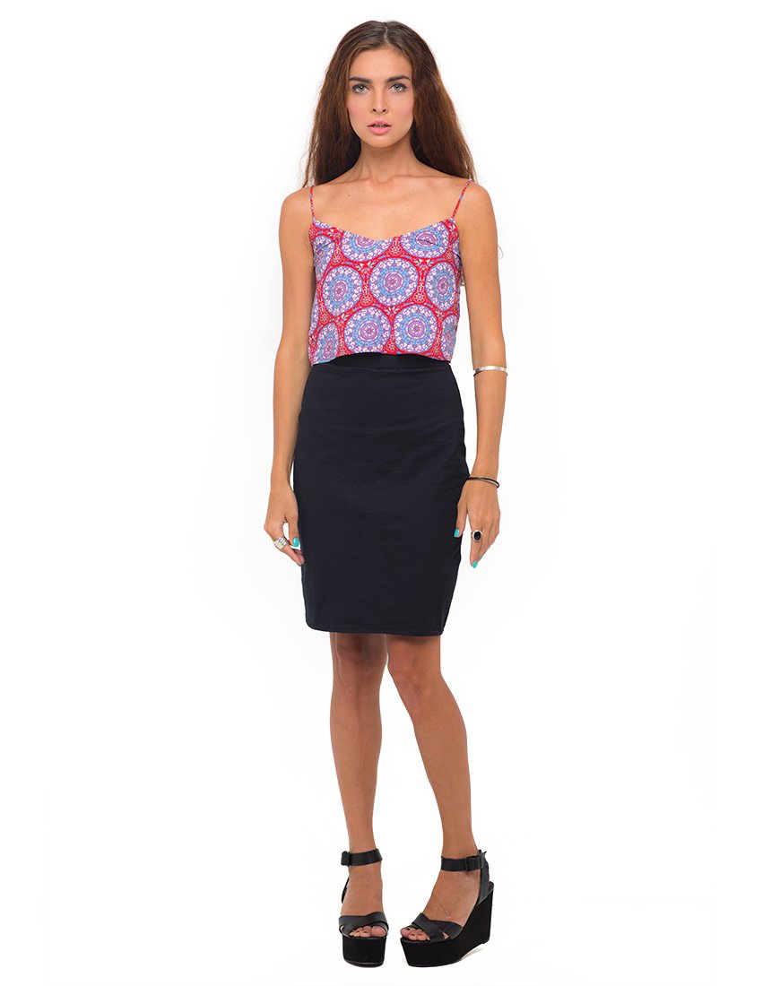 Image of Motel Slip Cami Crop in Mandala Red
