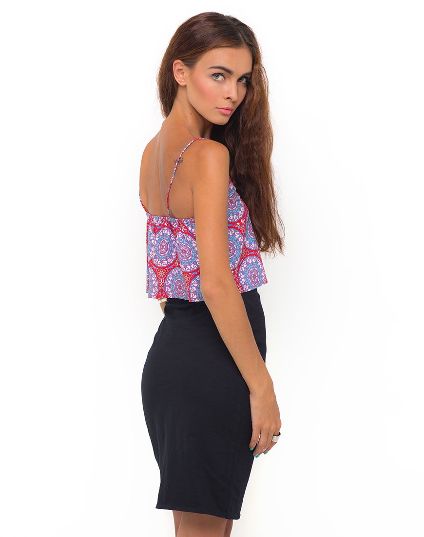 Image of Motel Slip Cami Crop in Mandala Red