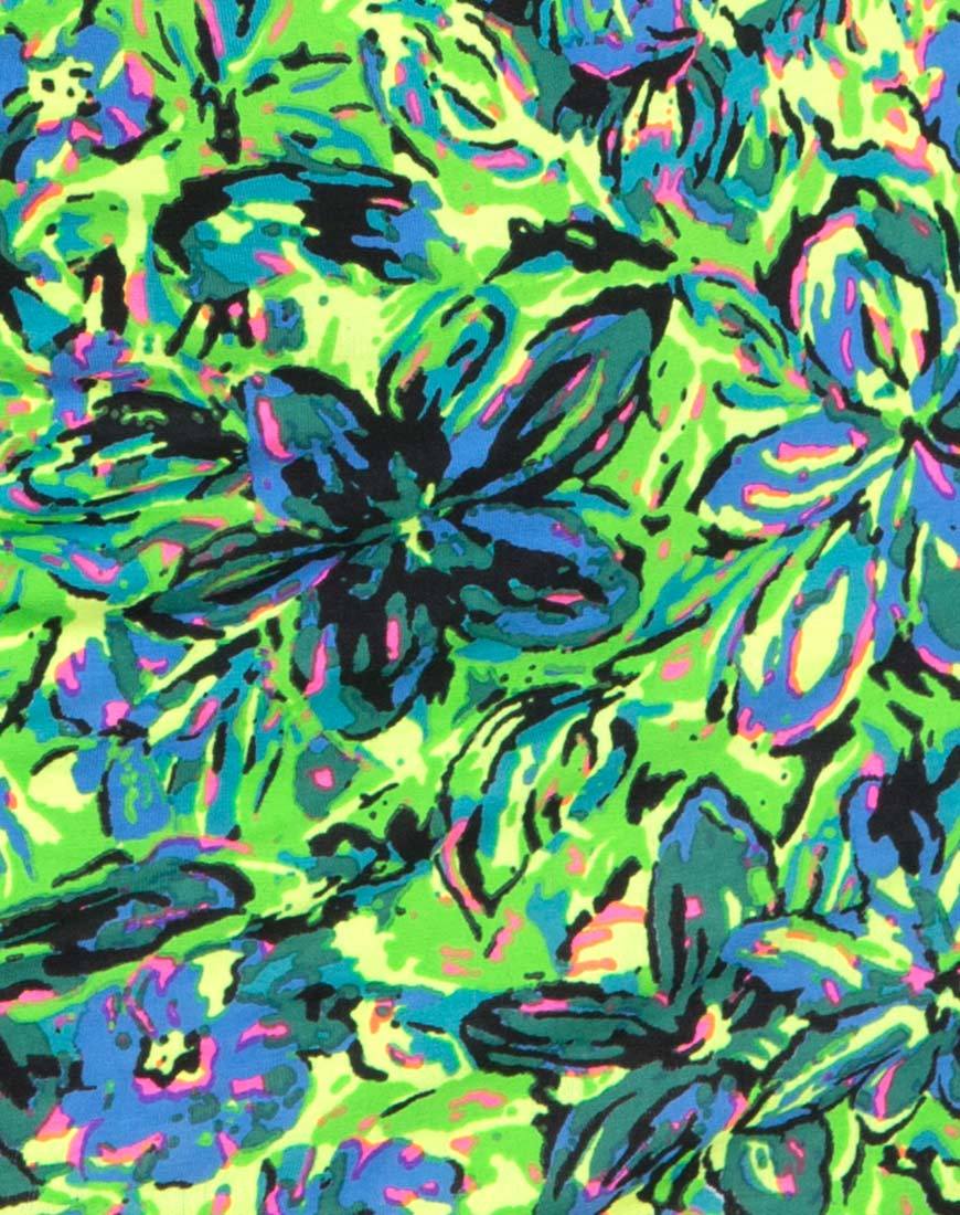 Image of Canna Bodycon Dress in Fluro Flower Citrus