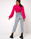 Image of Carina Crop Top in Satin Zebra Fuchsia