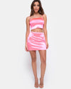 Image of Cherry Skirt in Fluro Pink Satin