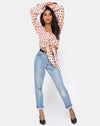 Image of Citra Top in New Polka Nude Black