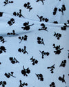 Blue Flower Buds Black Flock