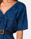 Image of Crosena Dress in Satin Rose Navy