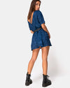Image of Crosena Dress in Satin Rose Navy
