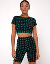 Image of Cycle Short in Hidden Charm Black and Peppermint