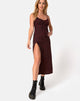 Image of Cypress Midi Dress in Dotty Rose Red