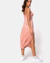 Image of Cypress Midi Dress in Satin Cheetah Dusty Pink