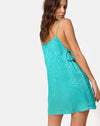 Image of Darla Slip Dress in Satin Ditsy Rose Blue