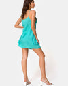 Image of Darla Slip Dress in Satin Ditsy Rose Blue