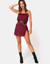 Image of Datista Slip Dress in Satin Rose Burgundy