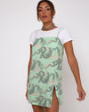 Image of Datista Slip Dress in Chinese Dragon Neo Mint