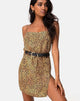 Image of Datista Slip Dress in Mini Tiger Brown