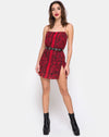 Image of Datista Slip Dress in Red Snake