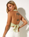 Image of Datri Crop Top in Sage Check