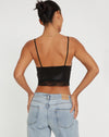 image of Datuk Crop Top in Satin Black