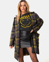 Image of Dusty Coat in Check Yellow Brown