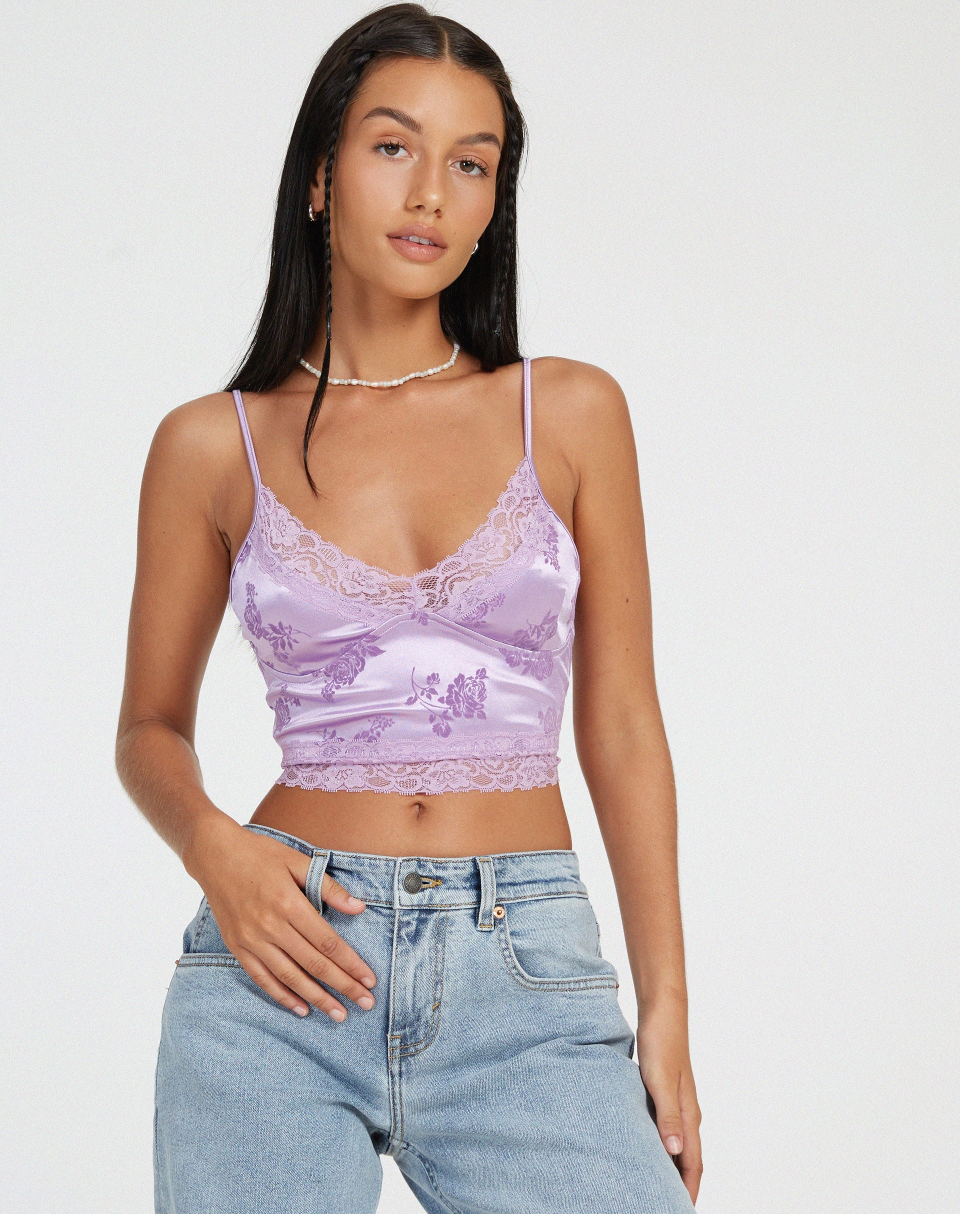 image of Dyrana Crop Top in Rose Flock Lilac