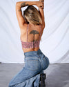Image of Dyla Crop Top in PU Snake Pink
