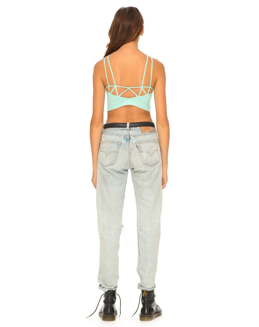 Image of Motel Early Strappy Crop Top in Mint