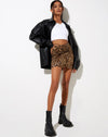 Image of Ejon Mini Skirt in Night Leopard Brown