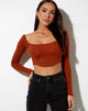 Image of Elcaca Crop Top in Rib Bombay Brown