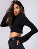 Image of Elena Crop Top in Rib Knit Black