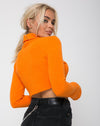 Image of Elena Crop Top in Rib Knit Orange