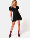 Image of Elfy Mini Dress in Satin Cheetah Black