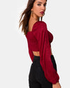 Image of Elina Top in Satin Cheetah Raspberry