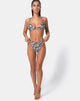 Image of Evako Bikini Bottom in Mini Zebra Black Cream