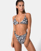 Image of Evako Bikini Top in Mini Zebra Black Cream