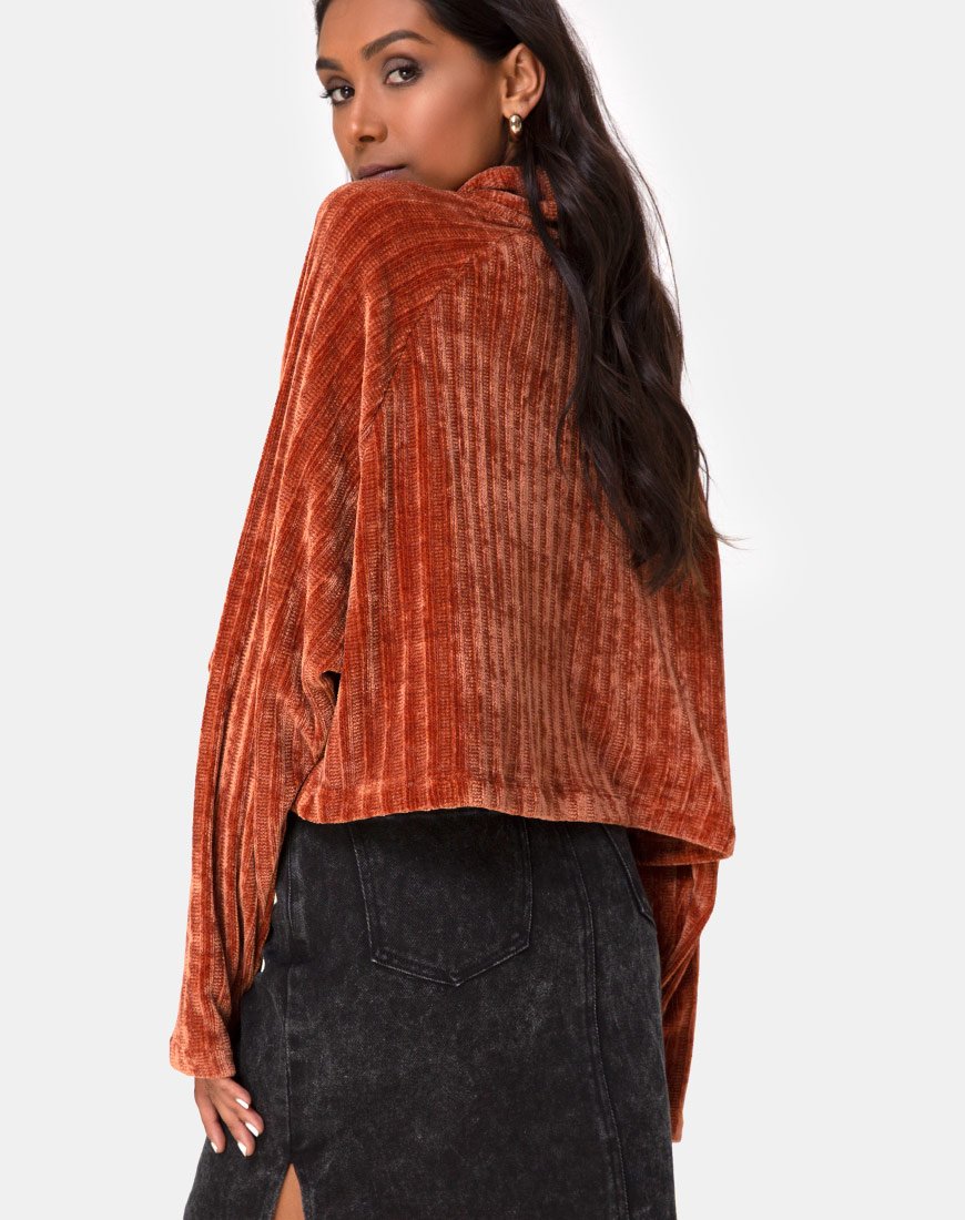 Rust Cropped Sweater Evie motelrocks com eur