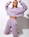 Image of Fawly Crop Top in Violet Angel Embro in White