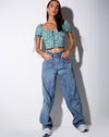Image of Flaba Top in Floral Field Green