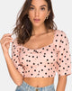 Image of Flory Crop Top in New Polka Nude