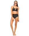 Image of Motel Flux Longline Bikini Top In Black
