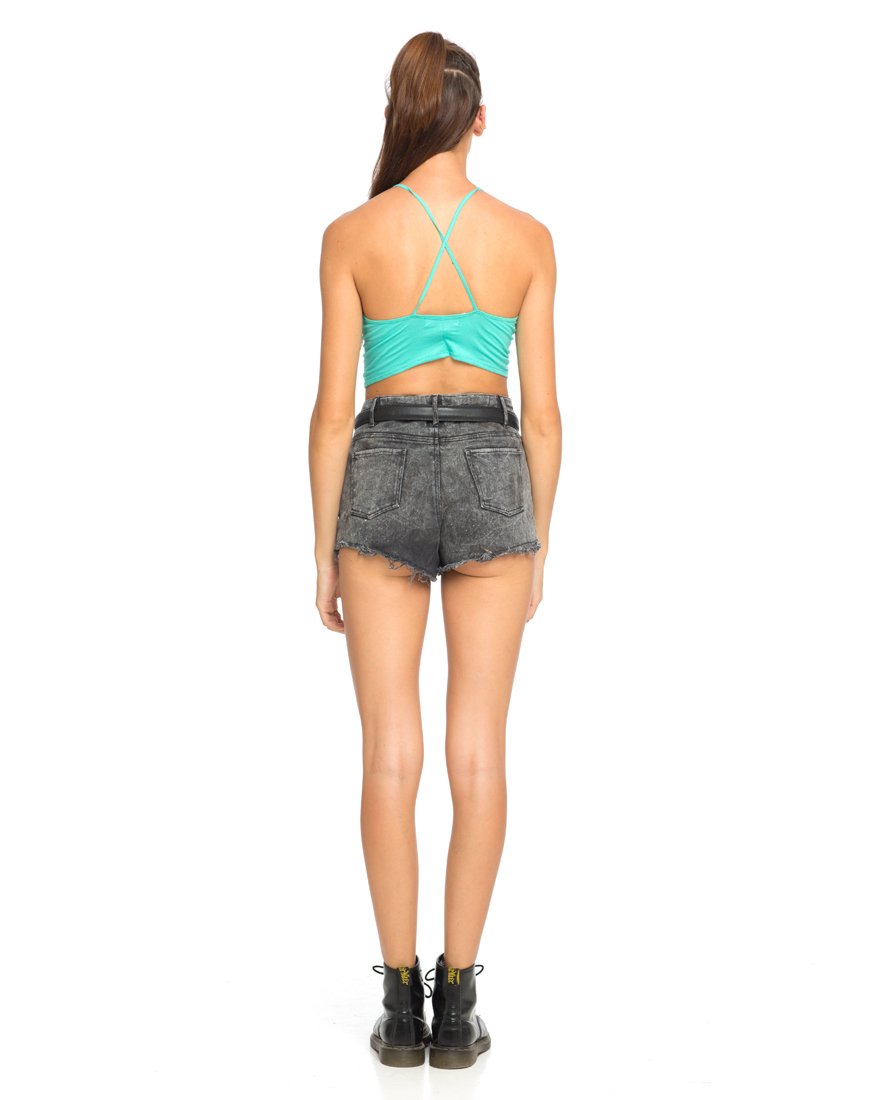 Image of Motel Folly Strappy Crop in Aquamarine