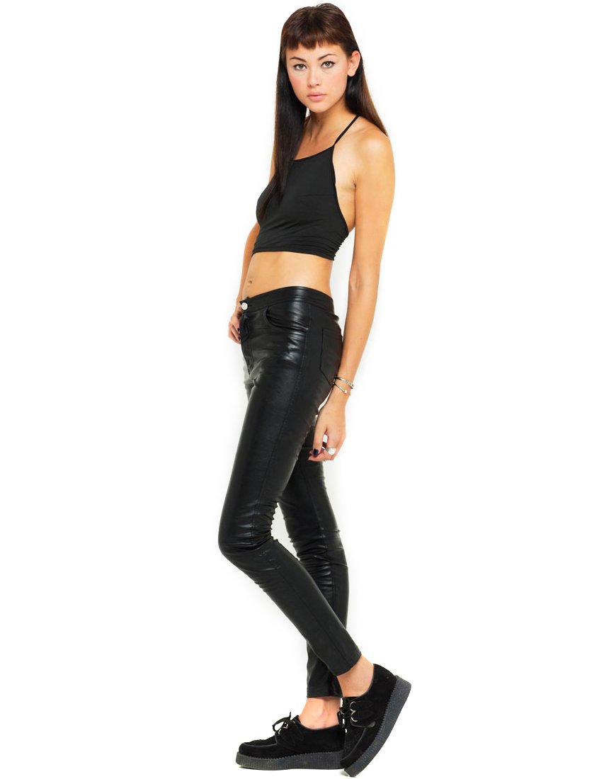 Image of Fonda Halter Crop Top in Black