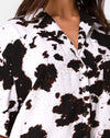 Image of Fresia Mini Dress in Cow Hide Brown and White