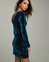 Image of Gabby Plunge Back Dress in Iridescent Opal Shine Sequin