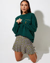 Gaelle Mini Skirt in Autumn Blossom Khaki