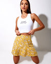 Image of Gaelle Skater Skirt in Rose Bunch Yellow