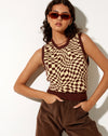 Image of Gaira Vest Top in Knit Square Flag Coffee Quartz