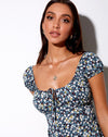 Image of Galaca Mini Dress in Floral Field Navy