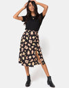 Image of Gamaris Midi Skirt in Antique Rose Black