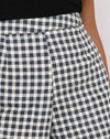 Image of Gamila Culotte Trouser in Gingham Cream